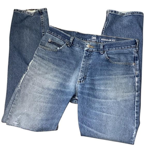 Lee Riders Men’s Regular Fit Jeans Y2K Distressed Fading Size 36x32 Thrashed - Picture 15 of 15